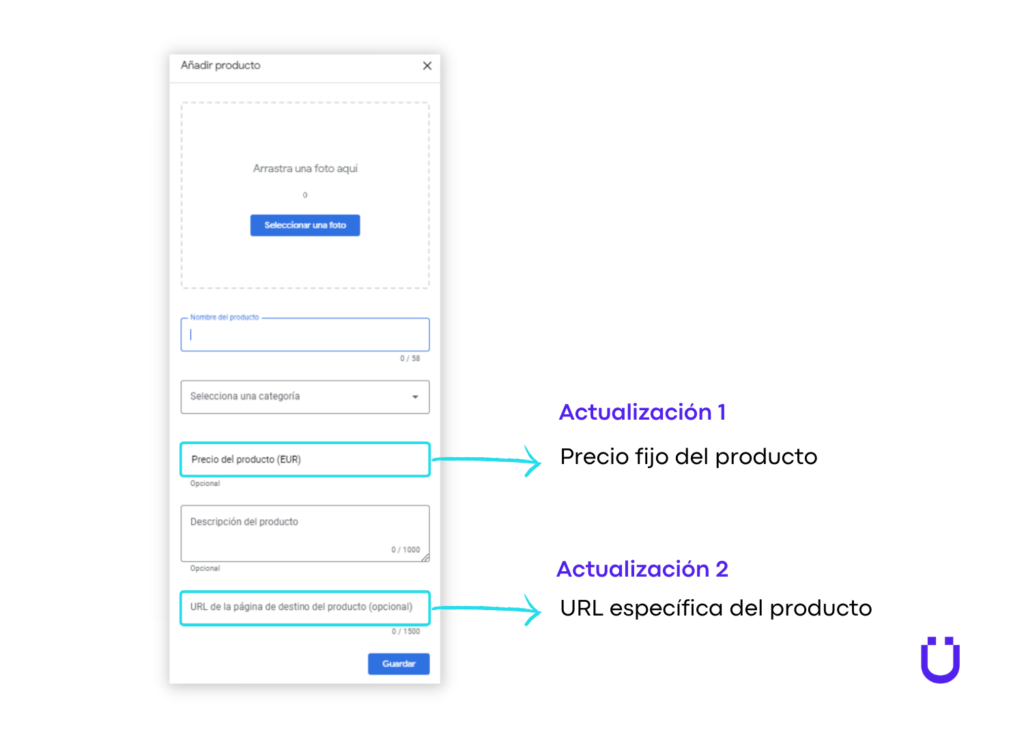 actualización en los productos de GBP